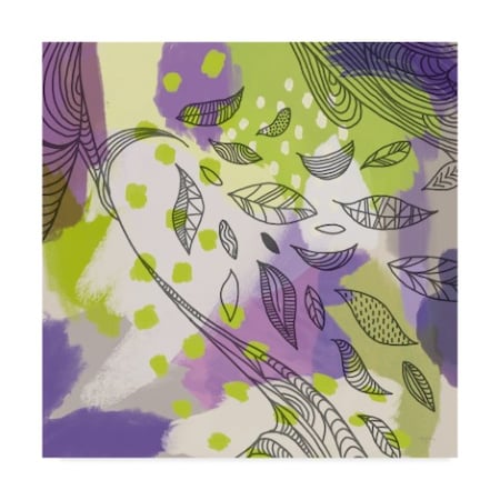 Mary Urban 'Bright Life Ii Purple Yellow Line Crop' Canvas Art,18x18